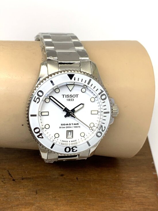 Tissot Women\'s Watch Seastar Swiss Quartz White Dial Silver 36mm T1202101101100 main image 10